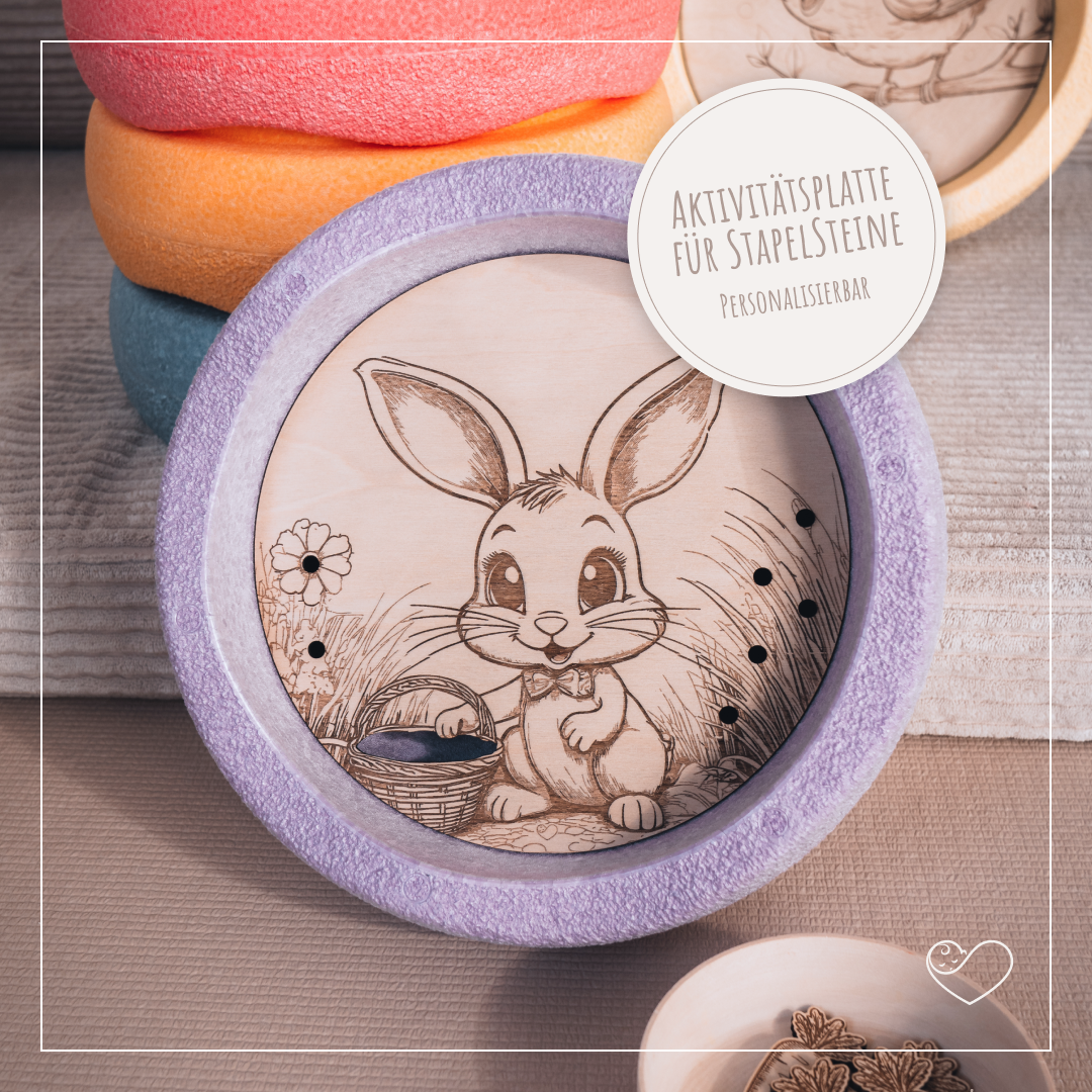 Stapelstein Aktivitätsplatte "Osterhase"