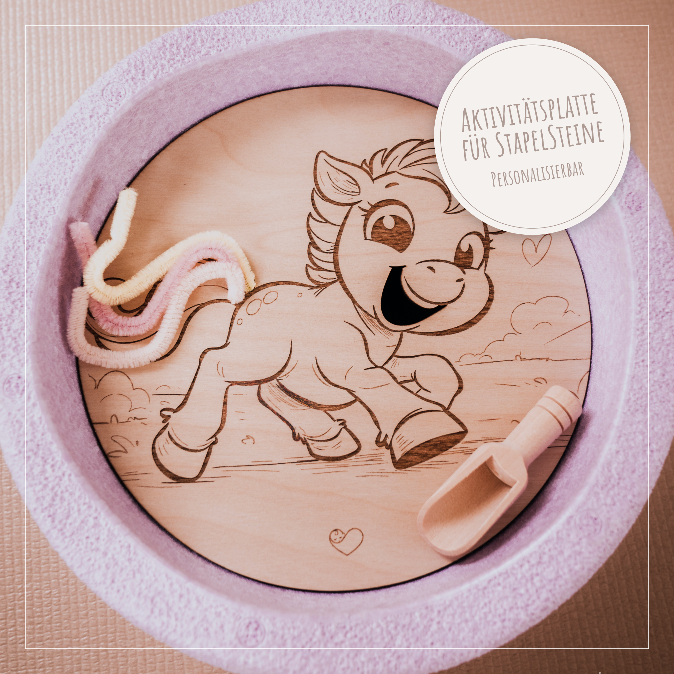 Stapelstein Aktivitätsplatte "Pony"