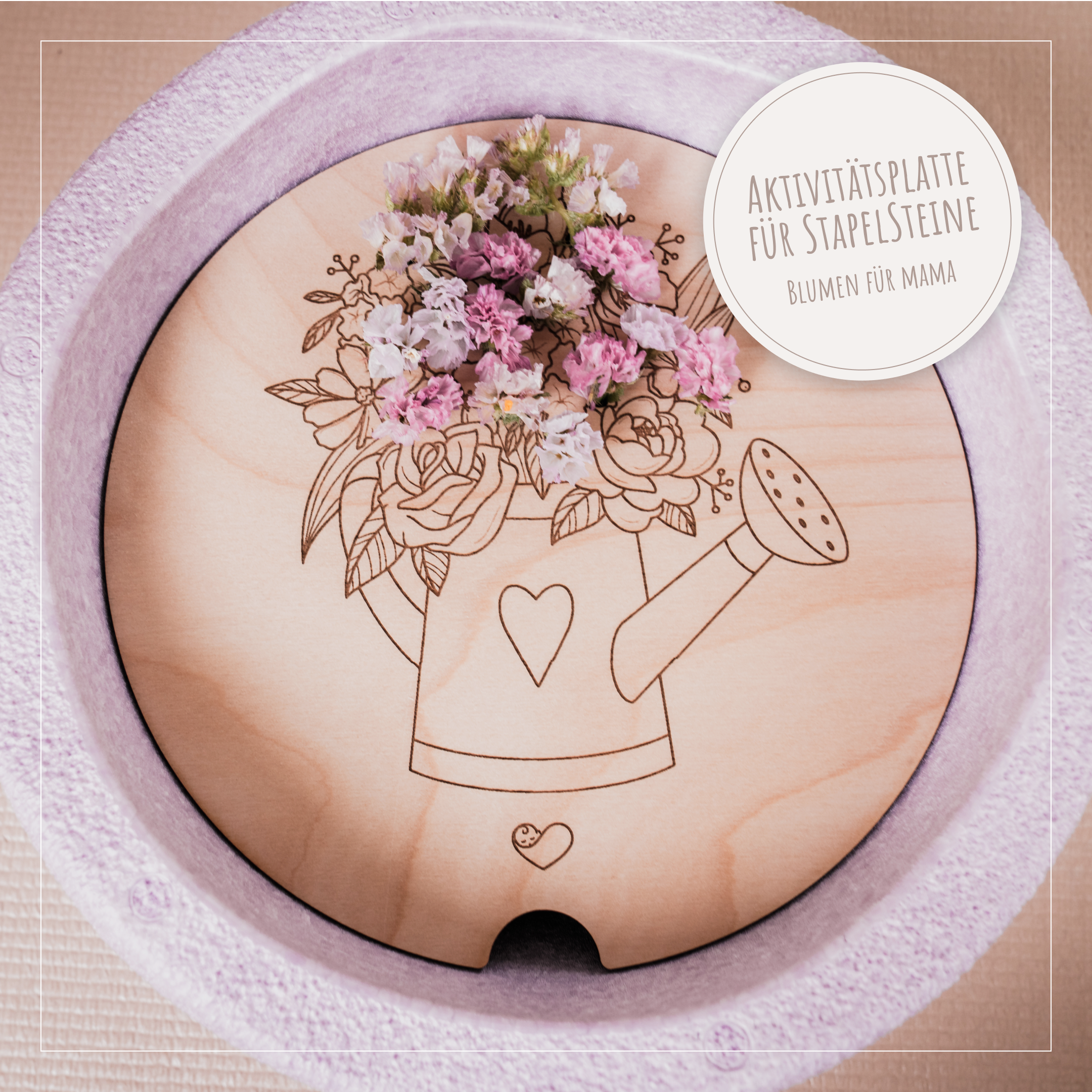 Stapelstein Aktivitätsplatte "Blumen für Mama"