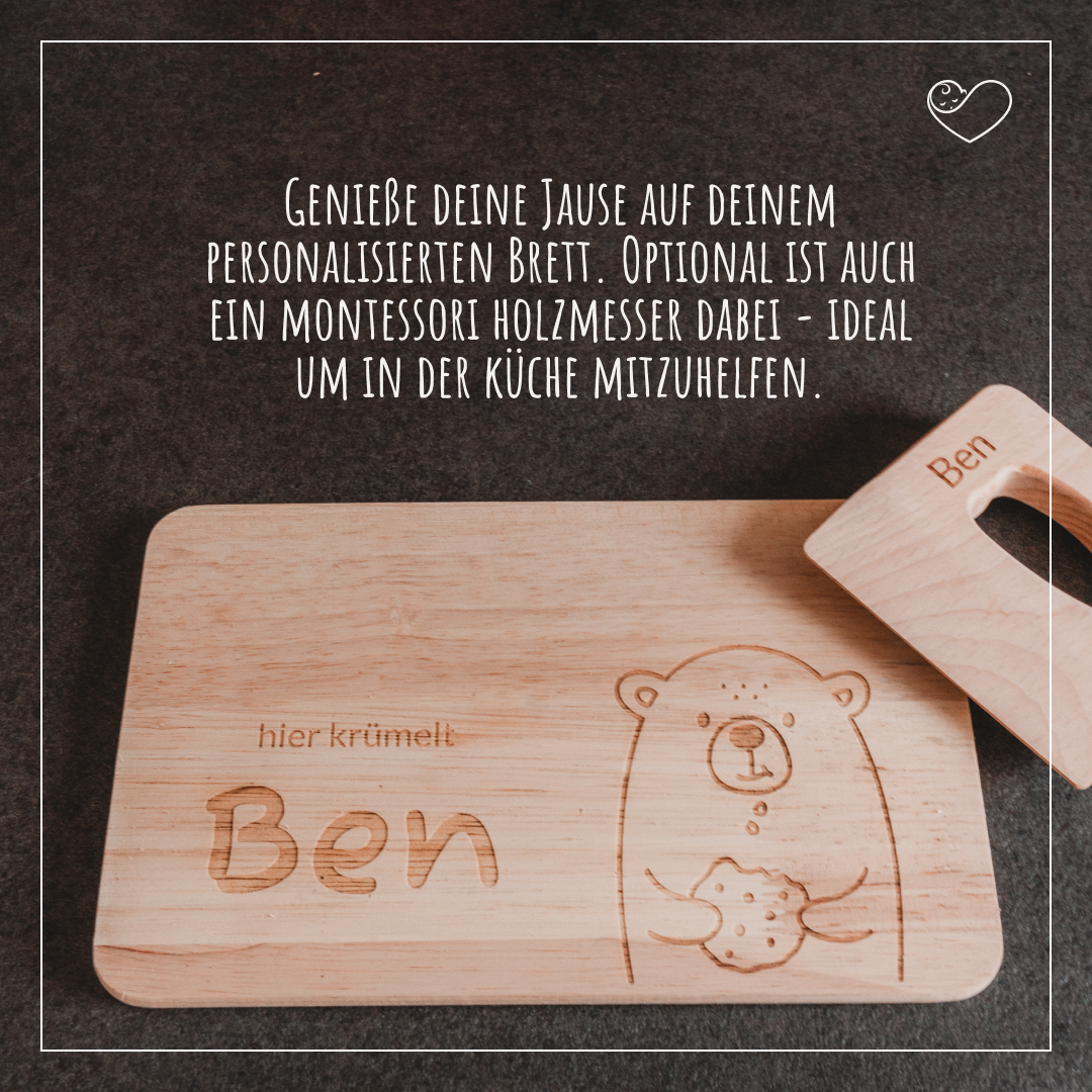 Jausenbrett "Hier krümelt..."