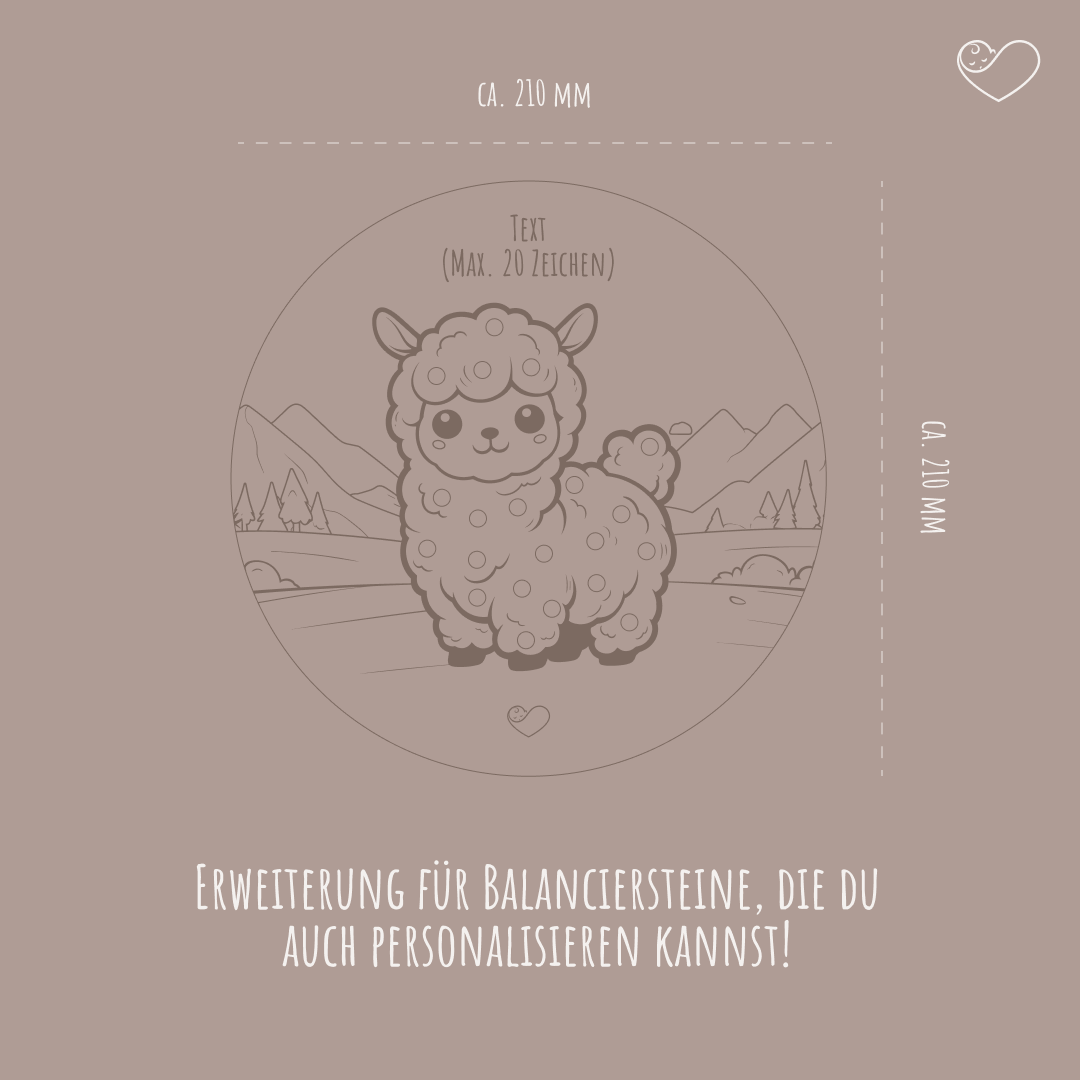 Stapelstein Aktivitätsplatte "Alpaka"