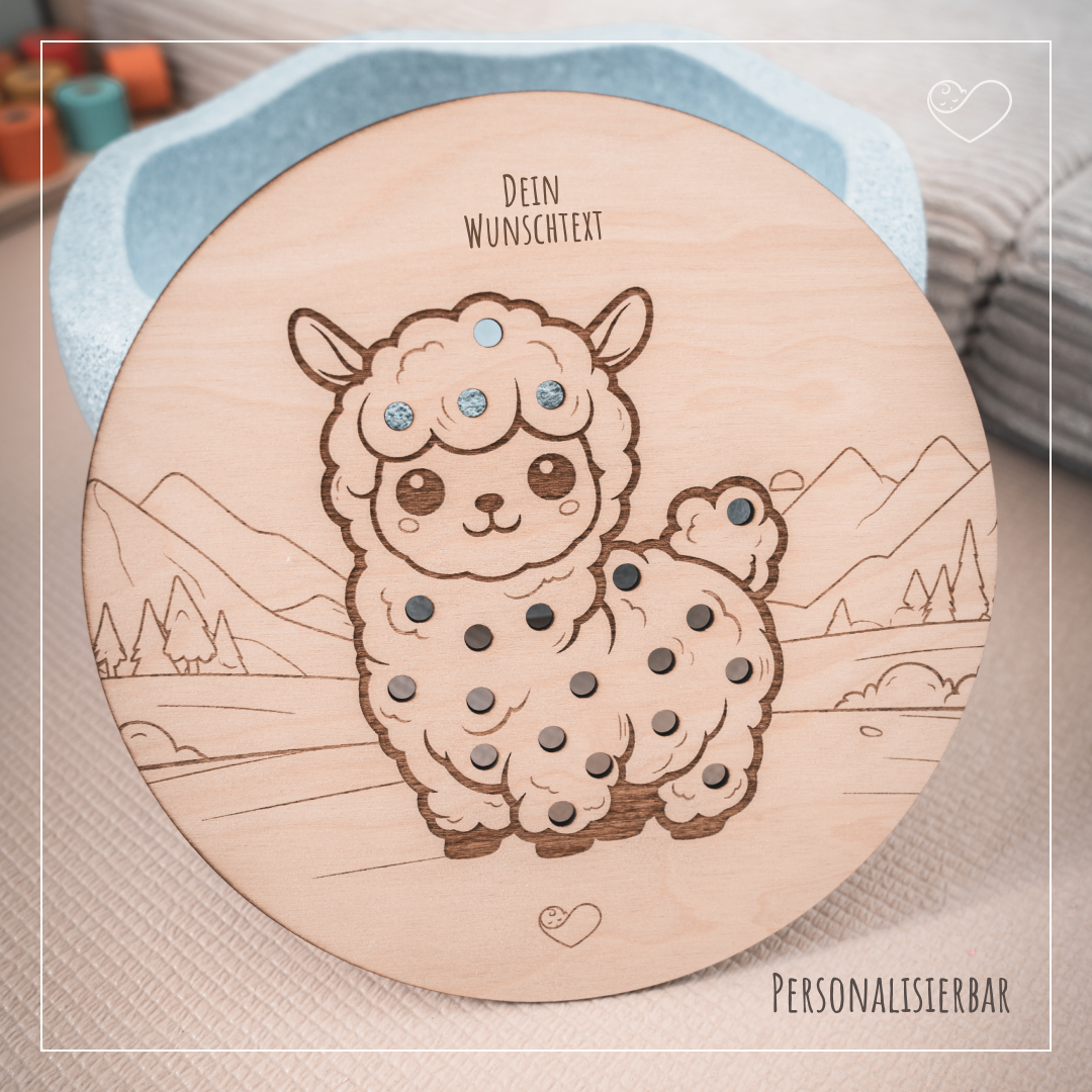 Stapelstein Aktivitätsplatte "Alpaka"