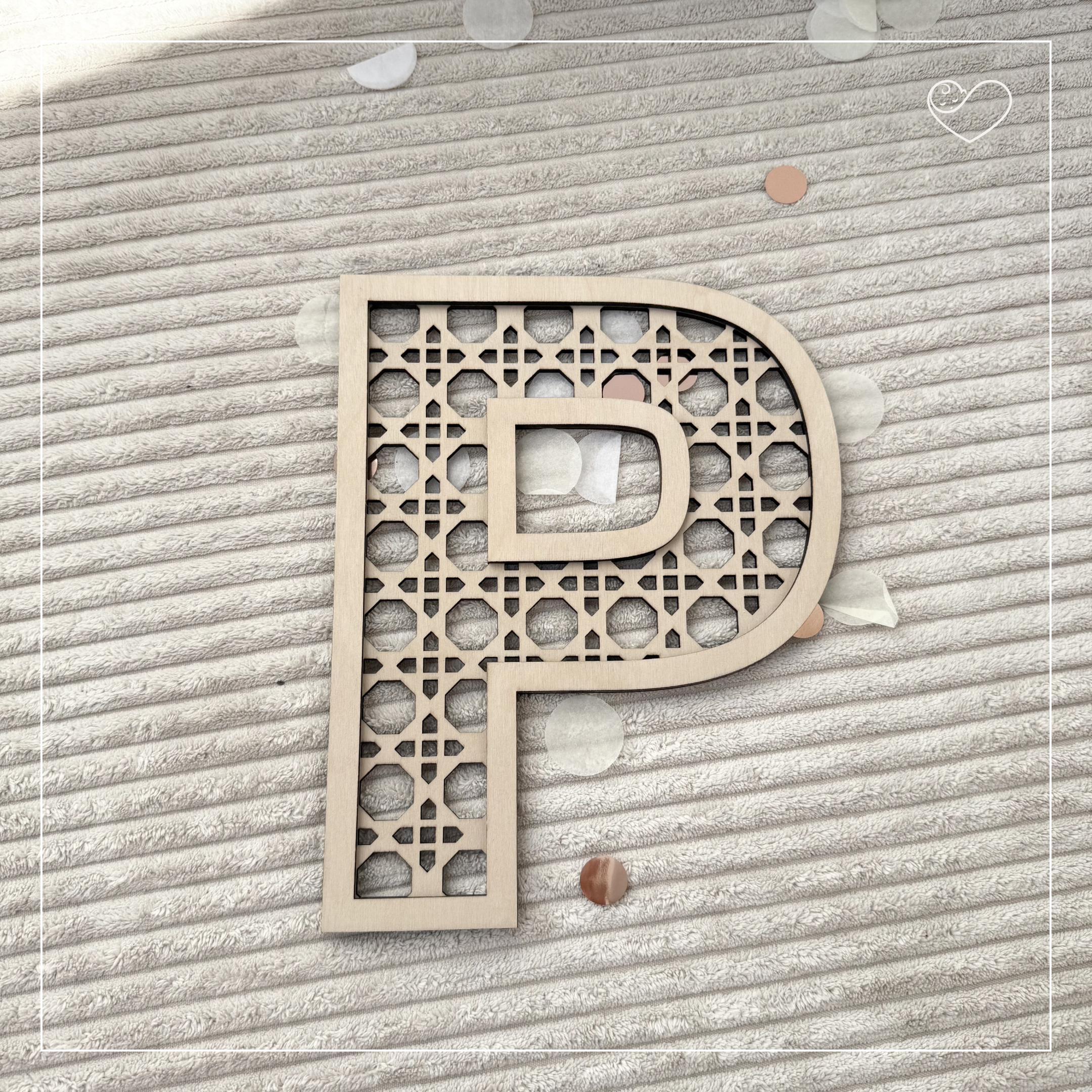 Türschild "Rattan Buchstabe" Personalisiert, A-Z