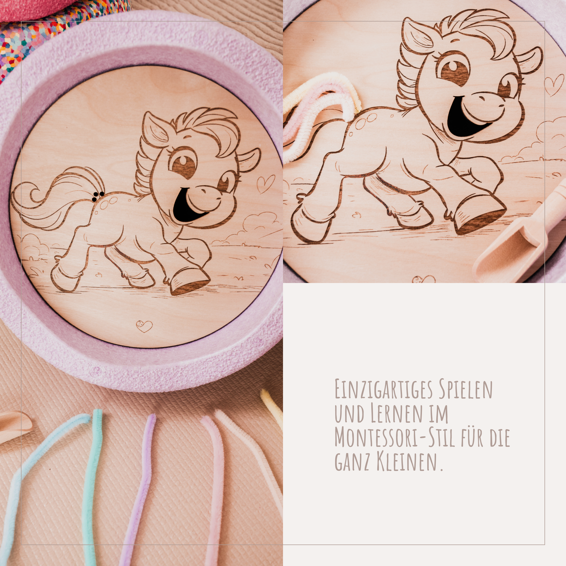 Stapelstein Aktivitätsplatte "Pony"