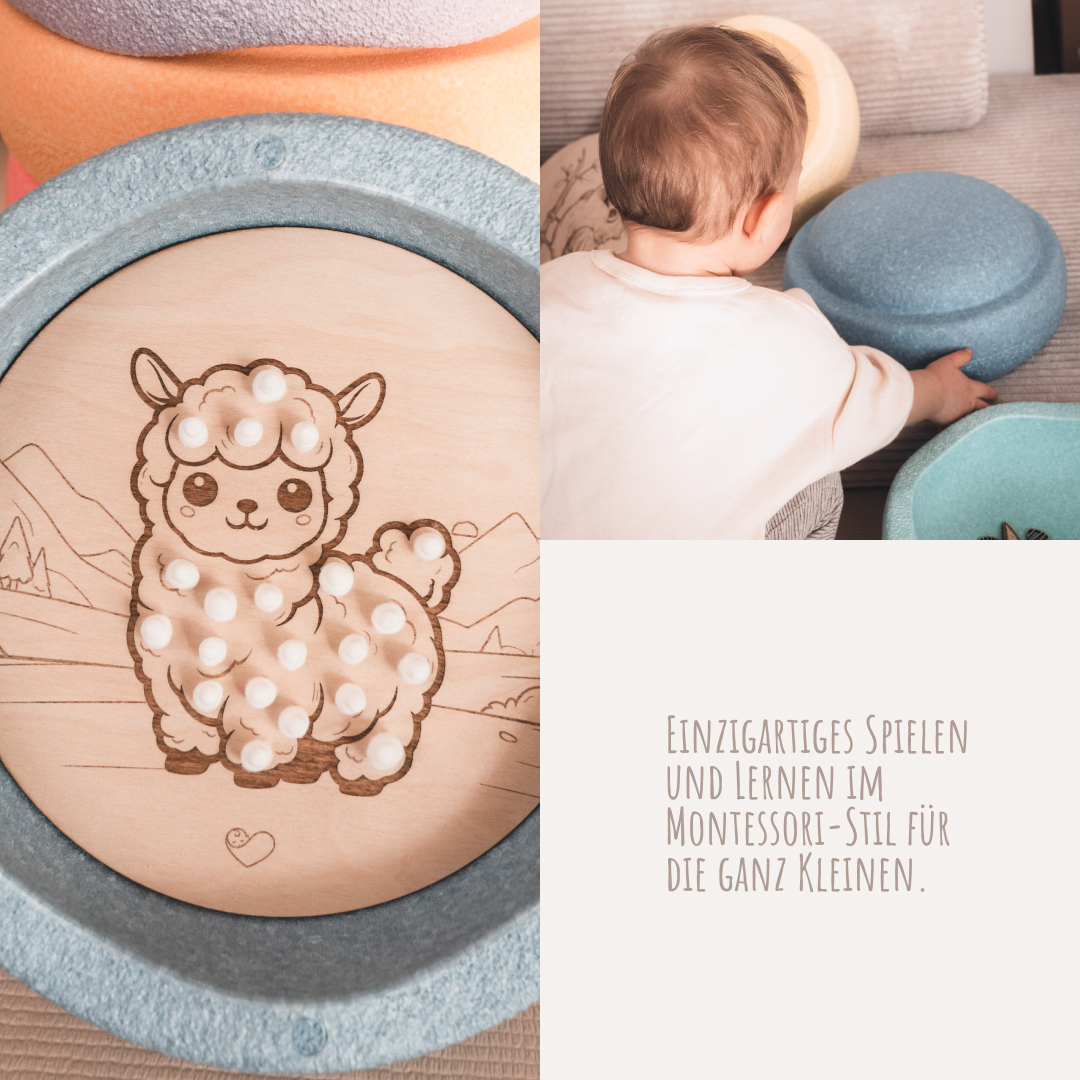 Stapelstein Aktivitätsplatte "Alpaka"