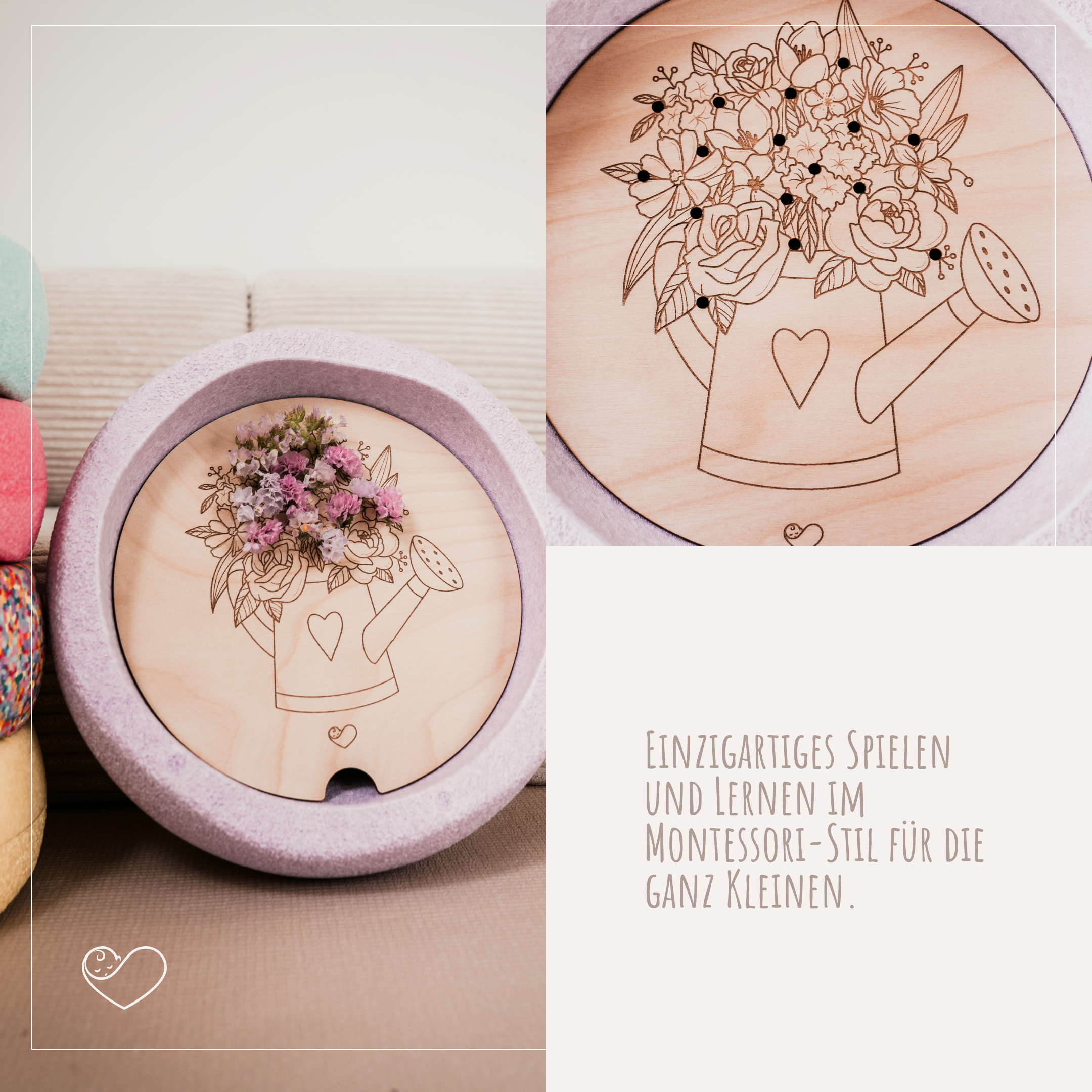 Stapelstein Aktivitätsplatte "Blumen für Mama"