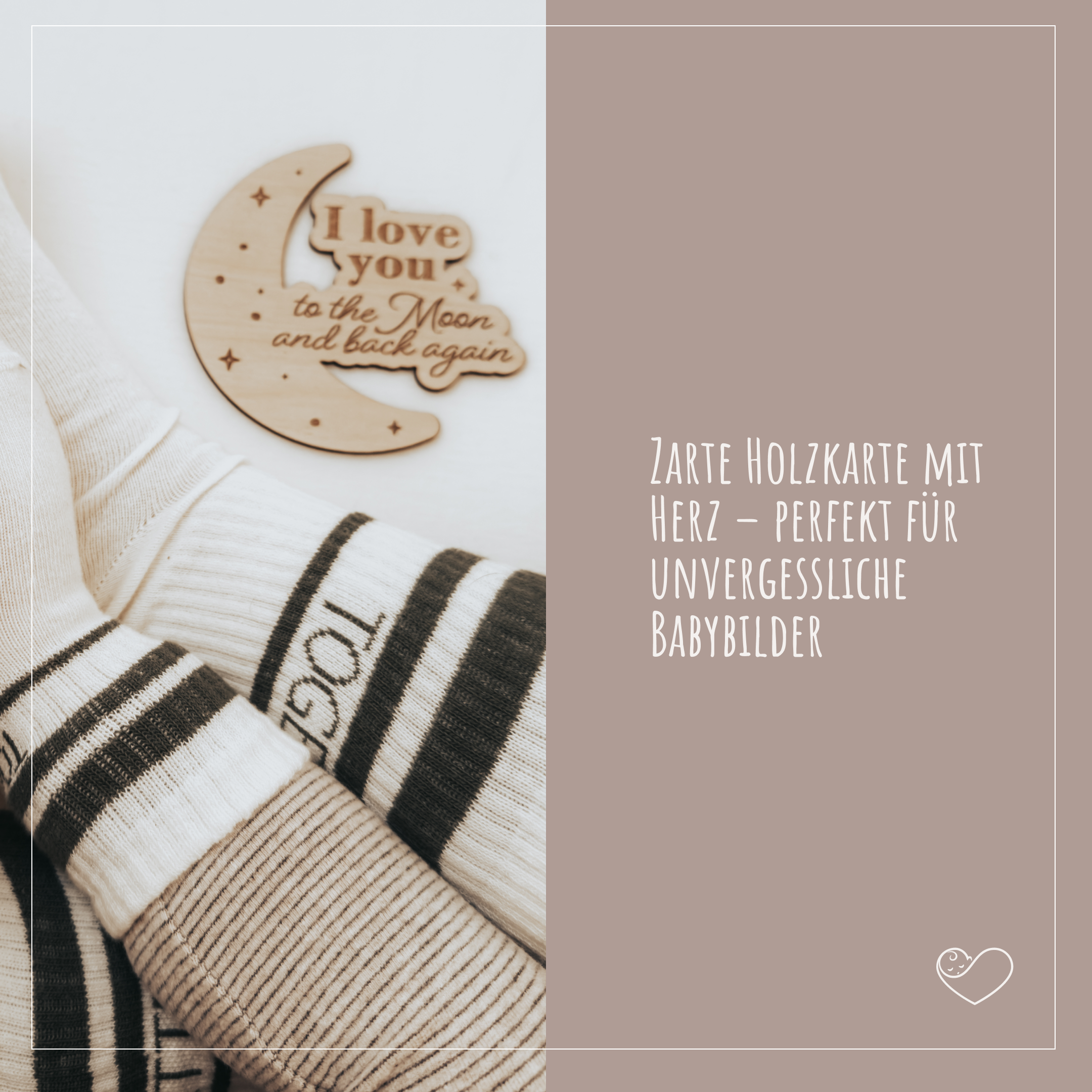 Wilkommensschild zur Geburt Mond "I love you to the moon and back again"