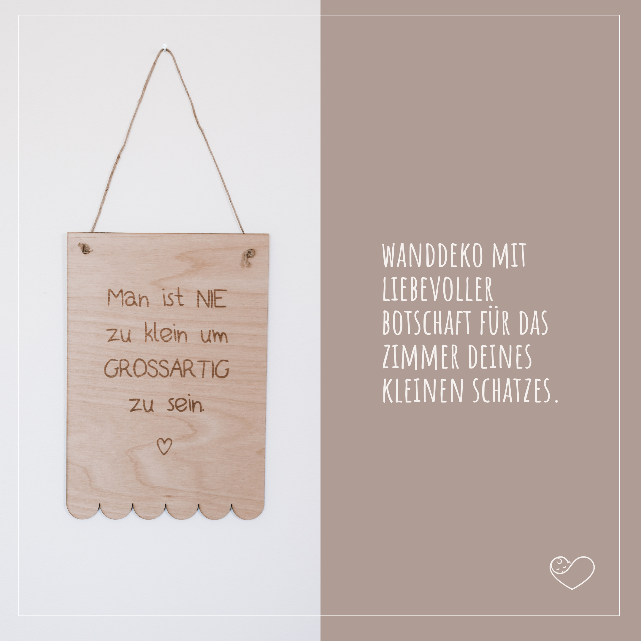 Wandschild "Man ist nie zu klein um großartig zu sein"