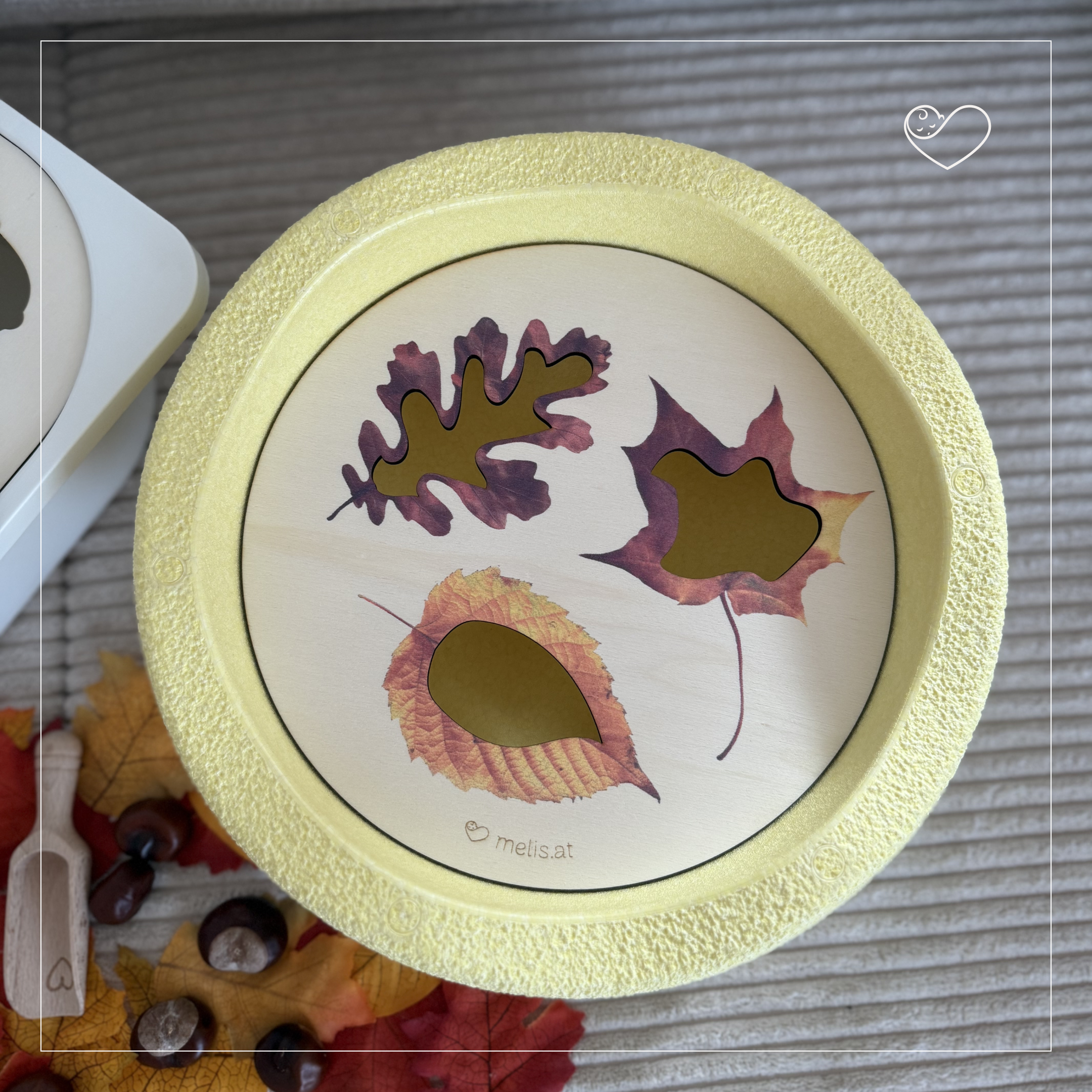 Stapelstein Aktivitätsplatte "Herbstblätter"