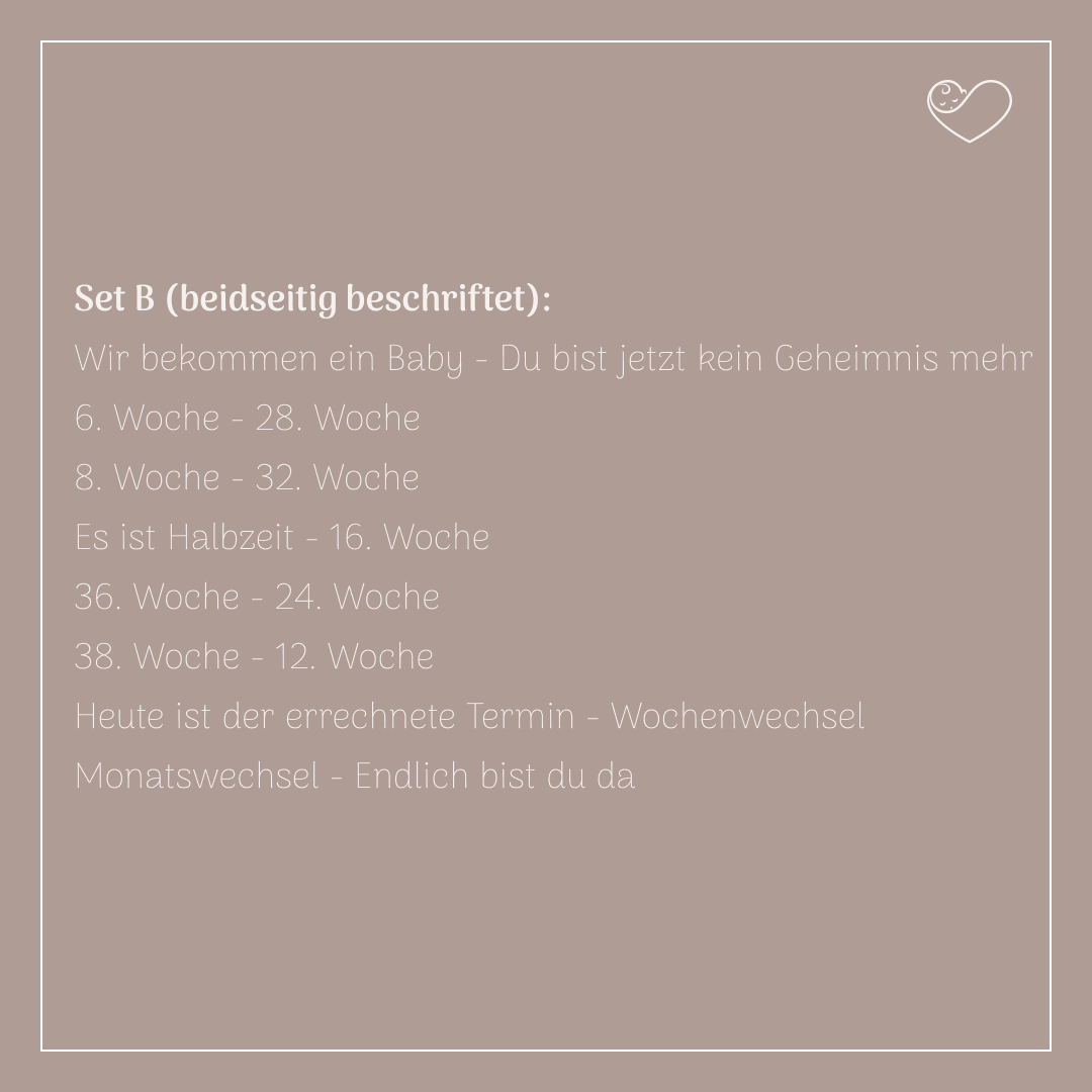 Meilensteinkarten Set "Schwangerschaft"