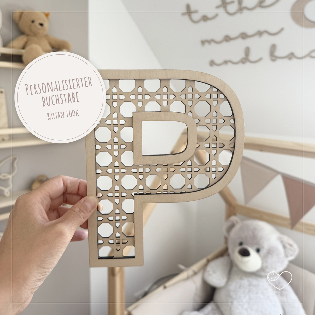 Türschild &quot;Rattan Buchstabe&quot; Personalisiert, A-Z