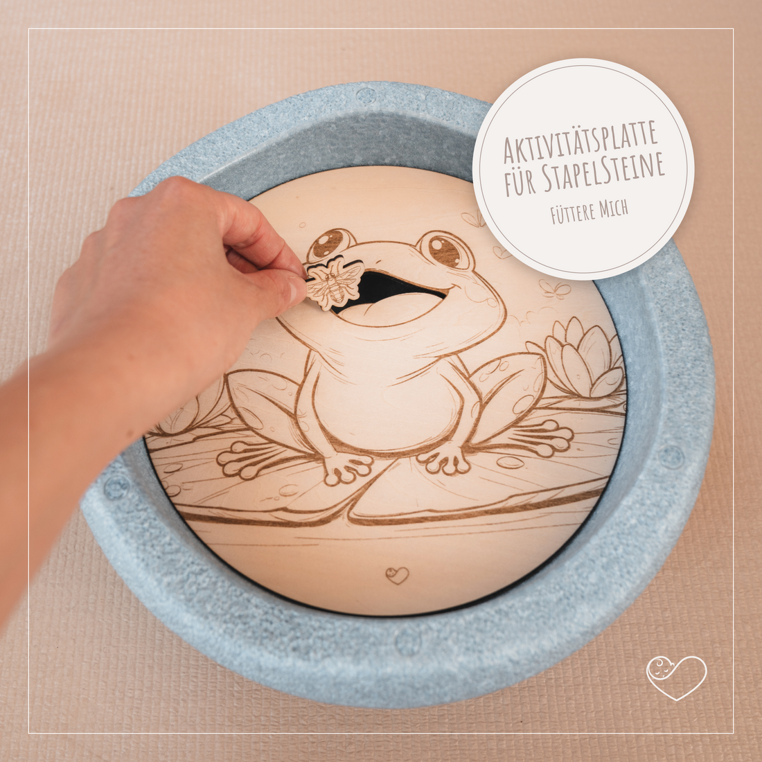 Stapelstein Aktivitätsplatte &quot;Frosch auf Seerose&quot;