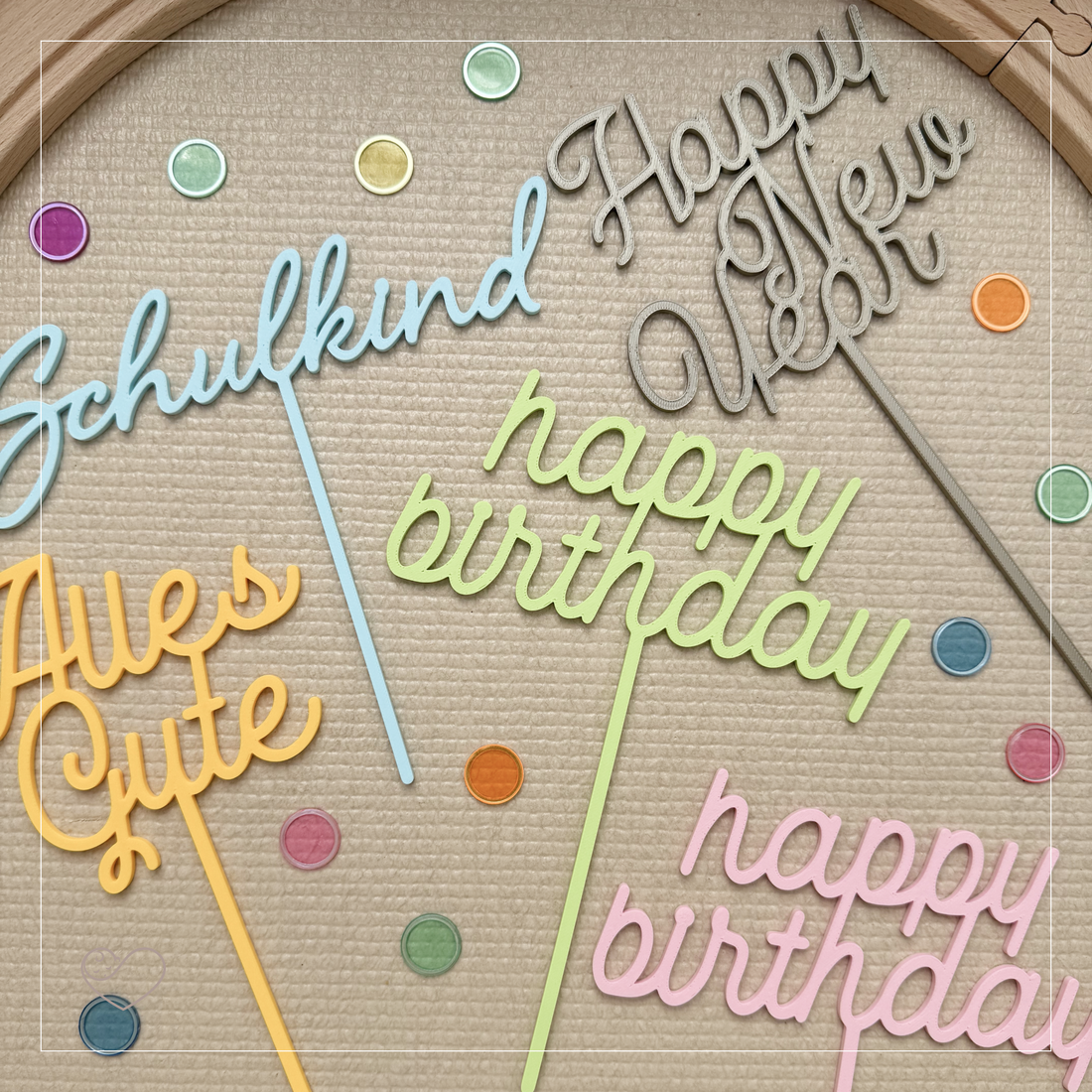 Cake Topper - Bunt &amp; Personalisierbar