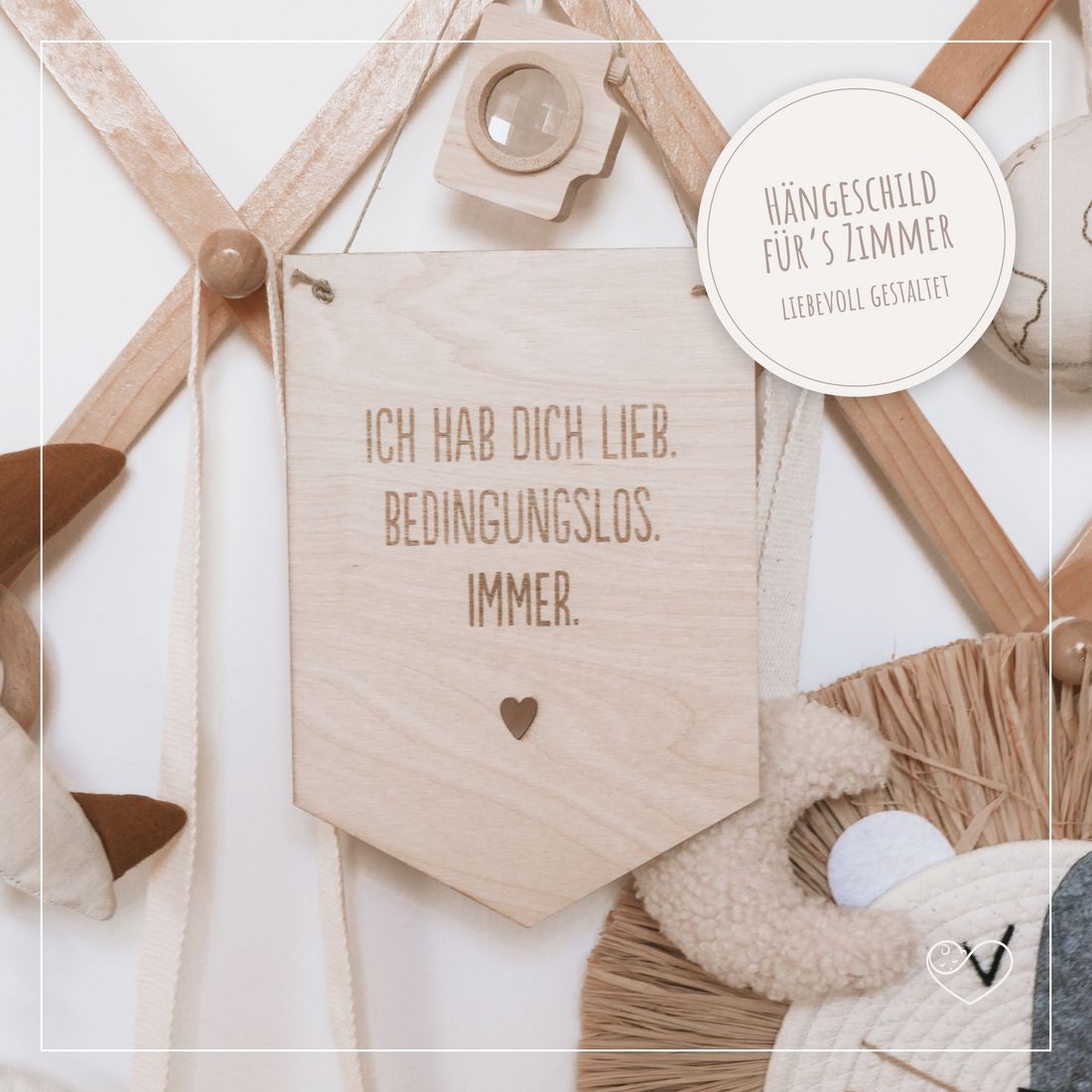 Wandschild &quot;Ich hab dich lieb. Bedingungslos. Immer.&quot;