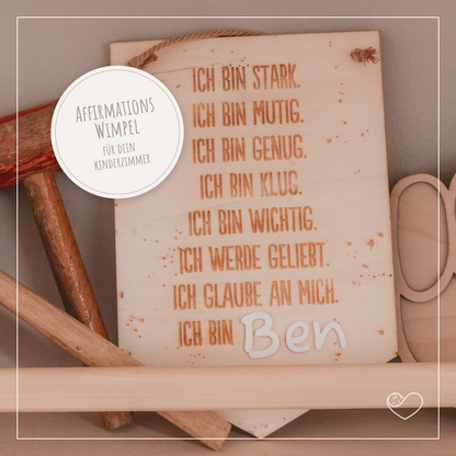 Wandschild &quot;Affirmationen&quot; Personalisiert