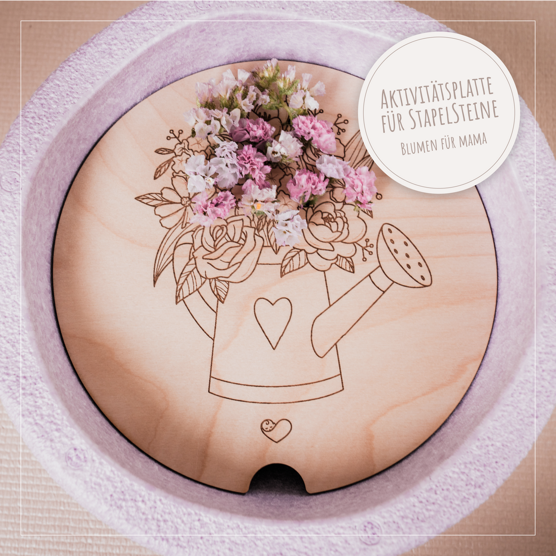 Stapelstein Aktivitätsplatte &quot;Blumen für Mama&quot;