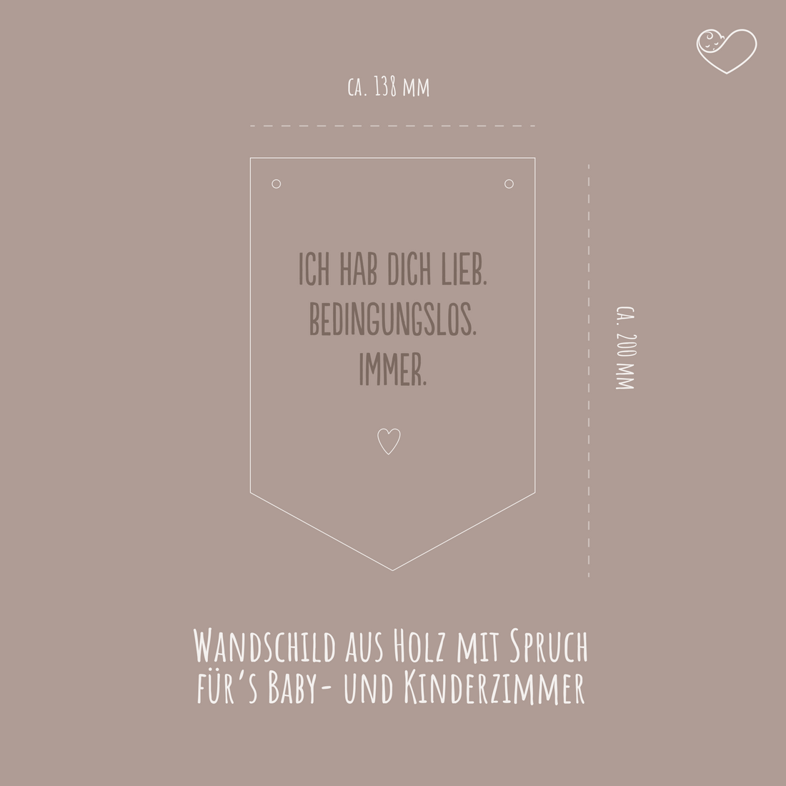 Wandschild &quot;Ich hab dich lieb. Bedingungslos. Immer.&quot;