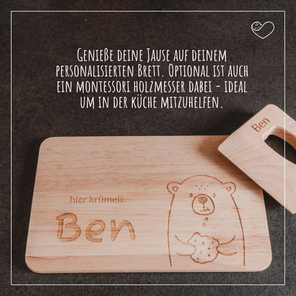 Jausenbrett "Hier krümelt..."