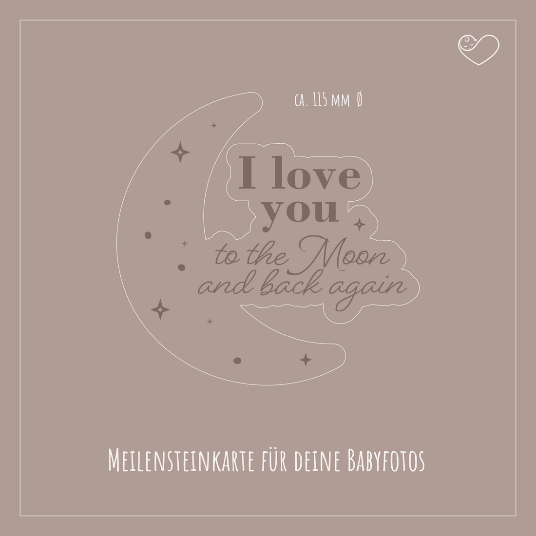 Wilkommensschild zur Geburt Mond &quot;I love you to the moon and back again&quot;