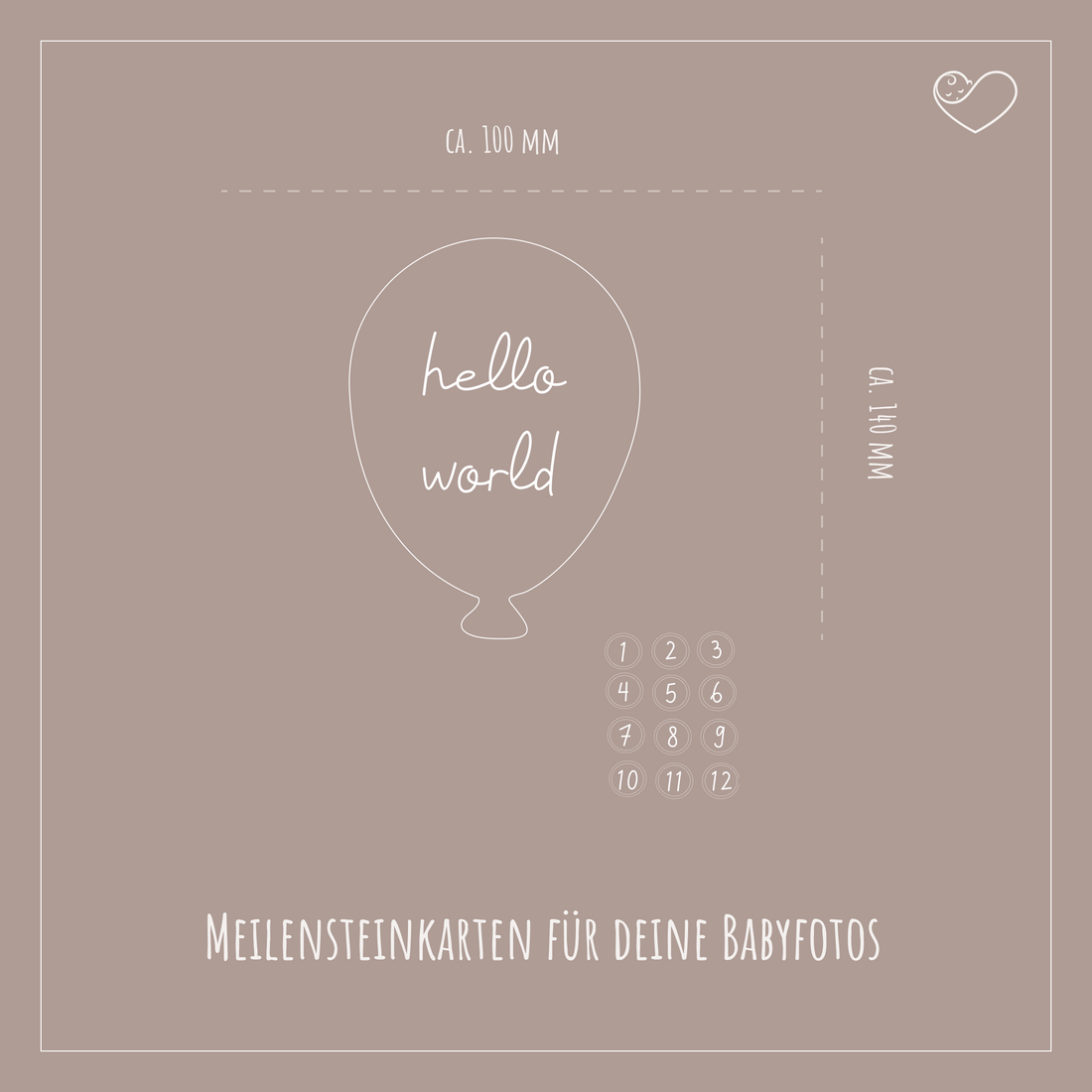 Meilensteinkarten Set &quot;Ballon&quot;