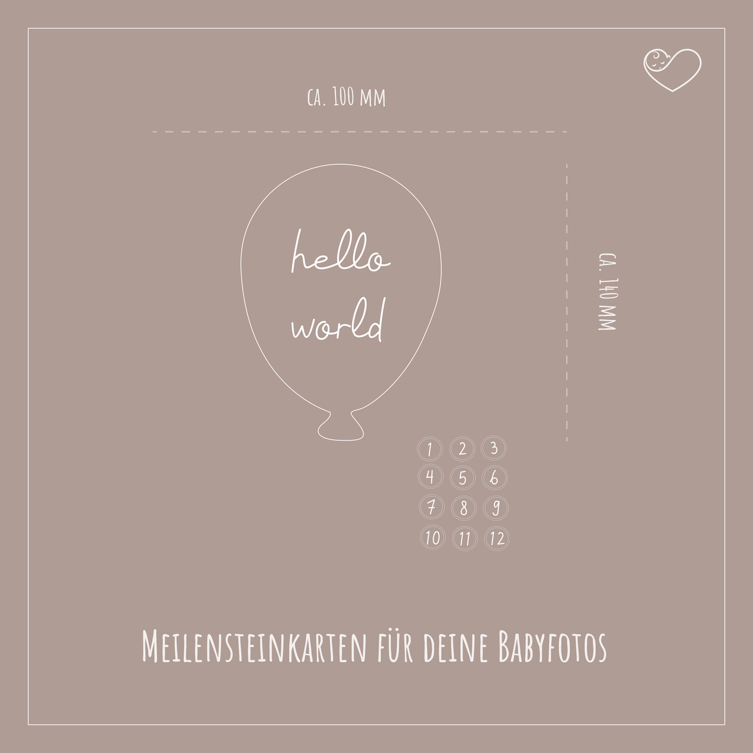 Meilensteinkarten Set &quot;Ballon&quot;