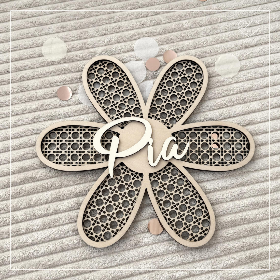 Türschild &quot;Rattan Daisy&quot; Personalisiert