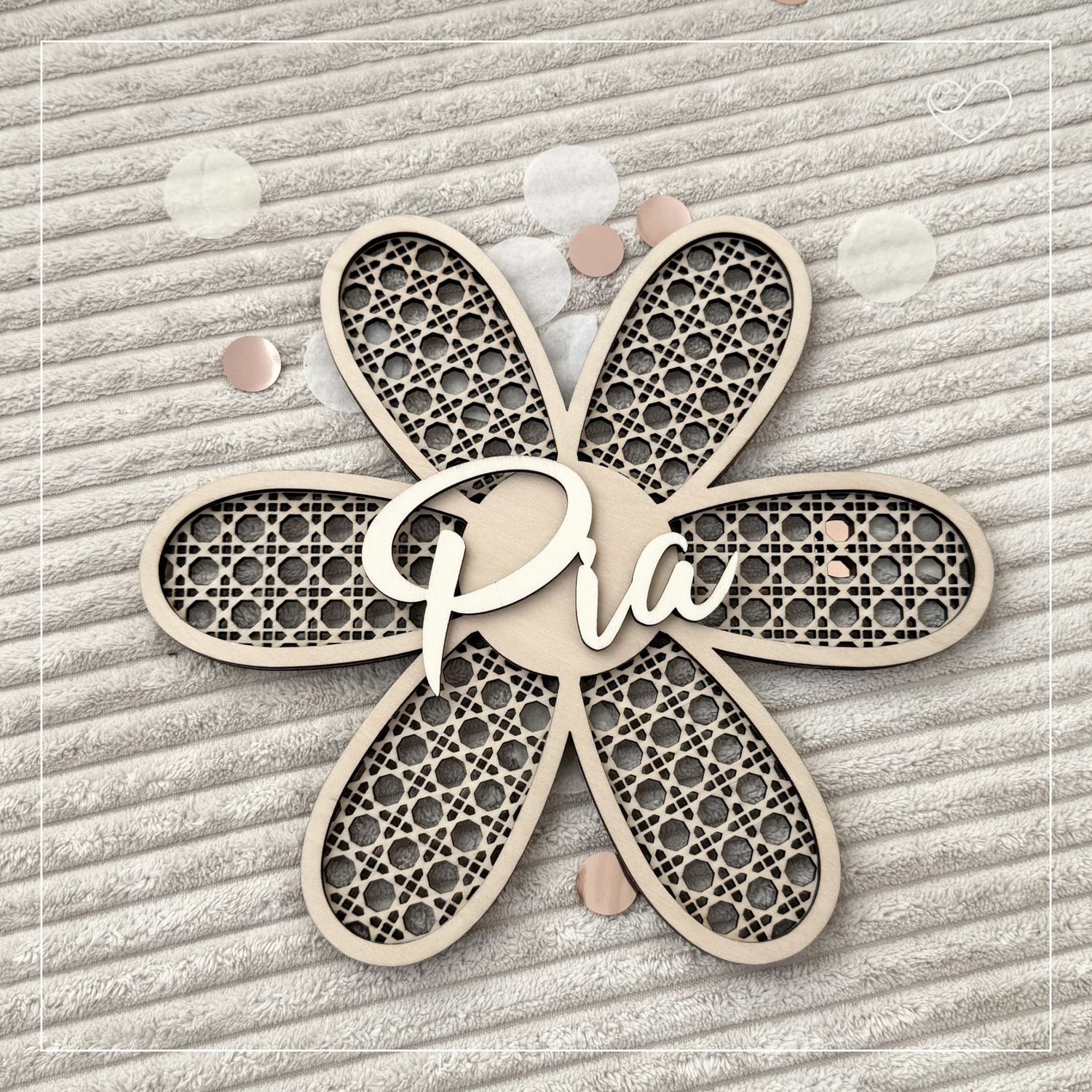 Türschild &quot;Rattan Daisy&quot; Personalisiert