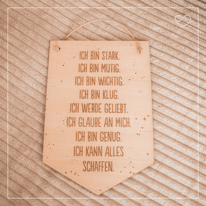 Wandschild &quot;Affirmationen&quot;