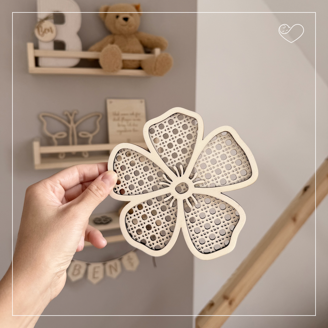 Wanddeko Blume &quot;Rattan Hibiskus&quot;