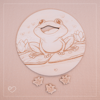 Stapelstein Aktivitätsplatte &quot;Frosch auf Seerose&quot;